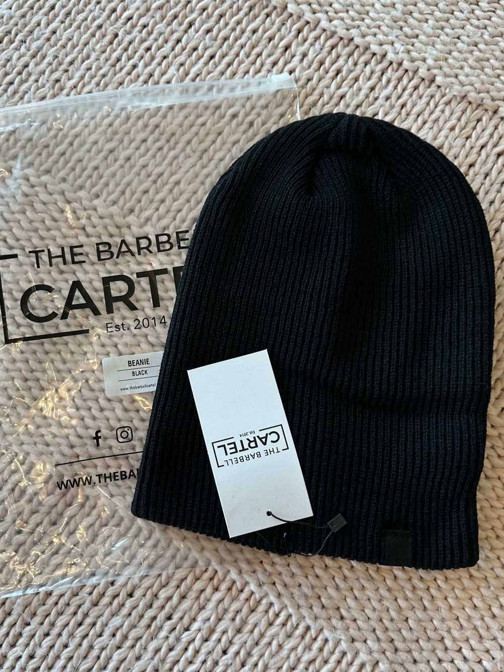 The Barbell Cartel unisex black beanie NWT